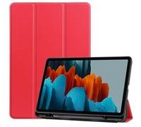 Cazy Housse pour Tablette compatible avec Samsung Galaxy Tab S7 - Étui TriFold Bookcase av Rouge G