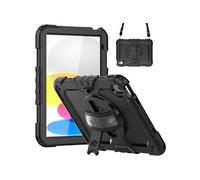 Cazy Robuste Coque Compatible avec iPad 2022 (10th Gen) - Antichoc Shockproof Durable Prot Noir