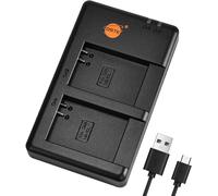 CB-2LC Batterie USB Dual Quick Chargeur Compatible pour NB-10L,PowerShot G1 X, G15, G16, SX40 HS, SX50 HS