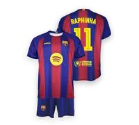 CB FC Barcelona Ensemble pour Enfant - T-Shirt et Pantalon Raphinha n° 11 - Réplique Officielle 25/26 - Taille 10 Ans