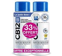 CB12 - Bain de bouche Lutte contre la mauvaise haleine pendant 12 heures Sans alcool Arôme menthe Flacons Lot 2x250 ml De Bouche 500