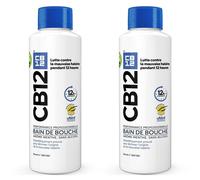 CB12 - Bain de bouche Lutte contre la mauvaise haleine pendant 12 heures Sans alcool Arôme menthe Flacon 500 ml De Bouche 2x500