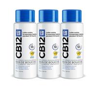 CB12 - Bain de bouche - Sans alcool - Lutte contre la mauvaise haleine pendant 12 heures - Recommandé par les dentistes - Arôme menthe - Lot de 3x250 ml