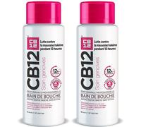 CB12 - Bain de bouche Soin Gencives Combat la mauvaise haleine pendant 12 heures Aide à restaurer et maintenir des gencives saines - Sans alcool, saveur menthe fraîche 250ml De Bouche 2x250 ml