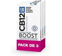 CB12 - Boost - Gomme à mâcher haleine fraîche - Menthe forte sans sucres - Prévient la mauvaise haleine - Fraîcheur instantanée