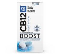 CB12 Boost Menthe forte Fraîcheur instantanée Sans sucres - 10 gommes à mâcher