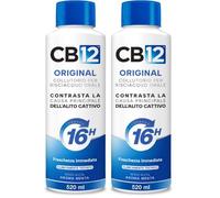 CB12 Original Bain de Bouche, Sans Alcool, Anti-Mauvaise Haleine 16h, Renforce les Dents (Menthe, 520 ml) (Lot de 2)