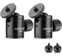 CB19 Mini trépied rotule avec Adaptateur Amovible 1/4 Sabot,Monture de caméra panoramique rotative CNC à 360 degrés pour Phone/DLSR/Moniteur,Charge maximale 6,61lb/3 kg (Un Paquet de 2)