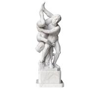 CBAM Hercule et diomède Sculpture de table en marbre avec base en albâtre Home Decor H 52 cm