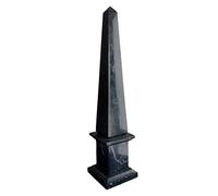 CBAM Obélisque Marbre Noir Marquinia Décoration Intérieur Extérieur Sculpture de Table Home DecorH 40cm