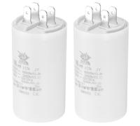 CBB60 16uF Condensateur de Démarrage, 2Pcs AC 450V 4 Broches 50/60Hz Double Insertion Cylindre Fond pour Climatisation, Pompe à Eau, Moteur de Ventilateur Étoile 72 x 40mm