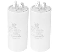 CBB60 40uF Condensateur de Démarrage, 2Pcs AC 450V 4 Broches 50/60Hz Double Insertion Cylindre Fond pour Climatisation, Pompe à Eau, Moteur de Ventilateur Étoile 95 x 45mm