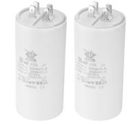 CBB60 55uF Condensateur de Démarrage, 2Pcs AC 450V 4 Broches 50/60Hz Double Insertion Cylindre Fond pour Climatisation, Pompe à Eau, Moteur de Ventilateur Étoile 105 x 50mm