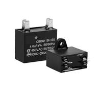 CBB61 Air Conditioner Capacitor Fan Start electronic starter Run Capacitor 450V 1UF 1.2UF 1.5UF 2UF 2.5UF 3UF 3.5UF 4UF 4.5UF 5UF 6UF 12UF EKFBQBGW(450V4UF)