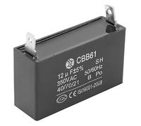 CBB61 Condensateur 350 VAC 12 UF pour générateur d'essence et démarrage du moteur de climatisation, coque en plastique avec trou de montage pratique
