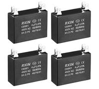 CBB61 Condensateur Run 450 V AC 4uF Doule Insert Condensateurs en Film de polypropylène métallisé pour Ventilateur de Plafond 4pcs