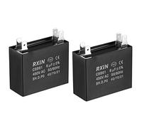 CBB61 Condensateur Run 450 V AC 6uF Doule Insert Condensateurs à Film de polypropylène métallisé pour Ventilateur de Plafond 2pcs