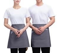 CBBEONRN 2 Pièces Tablier Serveur Court Tablier Taille avec Poches Cuisine Demi pour Restaurants, Cafés, BarsGrey,One Size