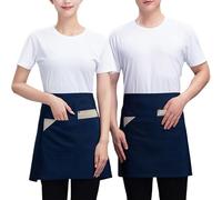 CBBEONRN 2 Pièces Tablier Serveur Court Tablier Taille avec Poches Cuisine Demi pour Restaurants, Cafés, BarsBlue,One Size