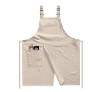 CBBEONRN Tablier De Cuisine Femme Devant FenduTablier De Style H Back pour Hommes Et Femmes - Pro Chef, Barista, Barman, Boulanger, Styliste, Artiste, ServeurBeige,One Size