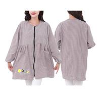 CBBEONRN Universal Tablier Femme Tablier Nettoyage Manches Longues avec Poches Fermeture Éclair À Double Sens pour Hôtellerie, Ecole, Primeur, Peintre, Cuisine Brown,One Size