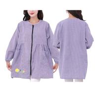 CBBEONRN Universal Tablier Femme Tablier Nettoyage Manches Longues avec Poches Fermeture Éclair À Double Sens pour Hôtellerie, Ecole, Primeur, Peintre, Cuisine Purple,One Size