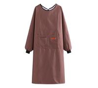 CBBEONRN Universal Tablier Nettoyage Imperméable Unisexe Tablier Manches Longues avec Poche pour Cuisine Jardin Poterie Atelier Artisanat Brown,One Size