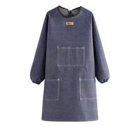 CBBEONRN Universal Unisexe Tablier De Cuisine Manches Longues avec Poche Réglable pour Cuisine Jardin Poterie Atelier Artisanat Blue,One Size