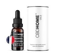 CBD HOME Oils - Huile au CBD 20% + Mélatonine - 10 ml - Formule avec 2.000 mg de Cannabidiol - Base de Coco et Graine de Chanvre Biologique - Formule Certifiée - Avec Oméga 3-6-9 - Fabriqué UE