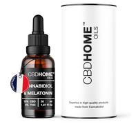 CBD HOME Oils - Huile avec CBD 10% + Mélatonine - 30 ml - Formule avec 3.000 mg de Cannabidiol - Base de Noix de Coco et Graine de Chanvre Biologique - Certifiée - Avec Oméga 3-6-9 - Fabriqué UE
