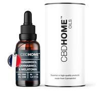 CBD HOME Oils - Huile avec CBD 15% + CBN 5% + Mélatonine - 30 ml - Formule avec 4.500 mg de Cannabidiol - Base de Noix de Coco et Graine de Chanvre Biologique - Certifiée - Oméga 3-6-9 - Fabriqué UE