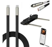 CBDYWVR Câble de charge invisible 2-en-1 240 W avec support intégré, support horizontal/vertical multi-angles, câble de 1,5 m pour iPhone 15-17, tablettes, ordinateurs portables et consoles de jeux