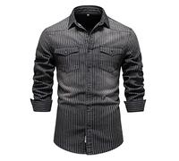 Cbebvwl Chemise Cowboy Homme Marron en Daun Blanche De Western pour - Manches Longues Stretch Rétro Jean Frange Manche Longue Shirt T-Shirt Le Noir-C XL