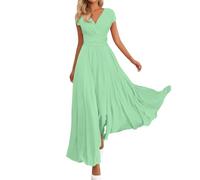 Cbebvwl Robe Femme Chic Et Elegant Ete Grande Taille De Mariée Empire Vintage Dos Nu Lin Mariage Robes Business Housse Bohème Longue Noire Coton Plage Ceremonie en Light Vert 5XL