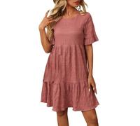 Cbebvwl Robe Femme Chic Et Elegant sans Manches pour Marocaine Fleurie Boheme Mariage Jeans Longue Ete Fluide Tenue De Ceremonie Ado Mariée Princesse Vintage Eponge en Rose #2 XL