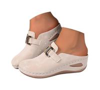 Cbebvwl Sandales Femme Chausson Été Confortable Compensées Plates Sandale Randonnee Mule Chaussures Piscine Printemps Compensée Bride Élastique Et Mules Orthopédiques Blanc Size 42