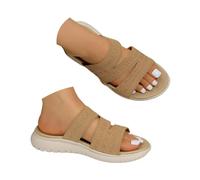 Cbebvwl Sandales Femme Chaussure Orthopédique Claquettes Confortable Compensées Chaussures Orthopédiques D'été Et Mules Sandalette Talon Plage Bohemian Backstrap Cuir Été Mule 2-Kaki Size 41