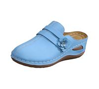 Cbebvwl Sandales Femme Été Confortable Mule Compensées Chaussures Confort Chic Orthopédiques Lavables Plateforme 35-43 Sandal Nue Pied Femmes Chaussure Plate Sport T-Strass Bride Élastique