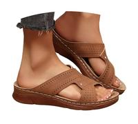 Cbebvwl Sandales Femme Été Confortable Mule Sandale Compensée Chaussure Plate Chaussures Printemps Mariage Soirée Et Mules Orthopédiques Confort Compensées Piscine 2-Brun Size 41