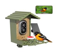 cbeyook Caméra intelligente pour mangeoire à oiseaux avec identificateur d'espèces AI | Alimentation solaire, vidéo HD 2,5 K, alertes de mouvement - Jardin extérieur et cadeau d'observation des