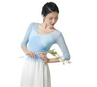 CBFGGOEUDFBS Flamenco Skirt for Women 720 Degree Full Circle Swing Skirt Spanish Dance Costume Adult Flowy Ruffled Layered Skirt for Performances Halloween Party Red Crayon Theme Outfit(Blue Top_XL)