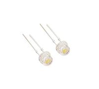 CBFMFVFROR Lot de 100 perles LED F5 à tête ronde, lumière blanche transparente, 4,8 mm, LED 5 mm, insertion directe(5MM-3000K)