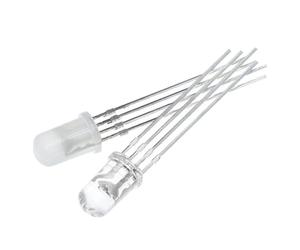 CBFMFVFROR Perles de lampe enfichables LED polychrome, 5MM, haute luminosité, WS2812B, F5RGB, IC 5V intégré, 50 pièces(50PCS Transparent)