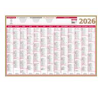 CBG Calendrier MAXIOR, grille Janvier à Décembre, millesimé, recto-verso blanc, 43x65cm, 2 œillet