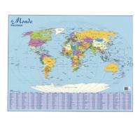 CBG Planisphère Monde Politique mural - pelliculée format 66 x 84,5 cm - 4 œillets pour suspension