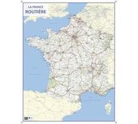 Cbg Carte Murale Route De France - Pelliculée Format 66 X 84,5 Cm - 4 ¿Illets Pour Suspension