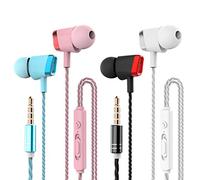 CBGGQ 4 Paires Écouteurs Intra-Auriculaires, Oreillettes Intra-Auriculaires Filaires Anti-Bruit Casque Ergonomique Stéréo avec Microphone pour iOS et Smartphones Android, Samsung, Huawei, PC, MP3 etc