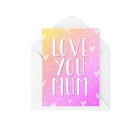 CBH883 Cartes pour la fête des mères | Pour son amour parent maman | Love You Mum | Anniversaire Parents Fils Fille Animaux mignons