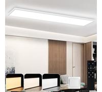 CBJKTX LED plafonnier dimmable panneau zflat salon 100x25cm lampe de cuisine avec télécommande 42w moderne blanc lampe de bureau bureau cuisine couloir de chambre à coucher