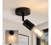 CBJKTX plafonnier E27 noir plafonnier industriel 1 flamme plafonnier rétro | moderne dimmable spot pour cuisine couloir chevet salon chambre à coucher